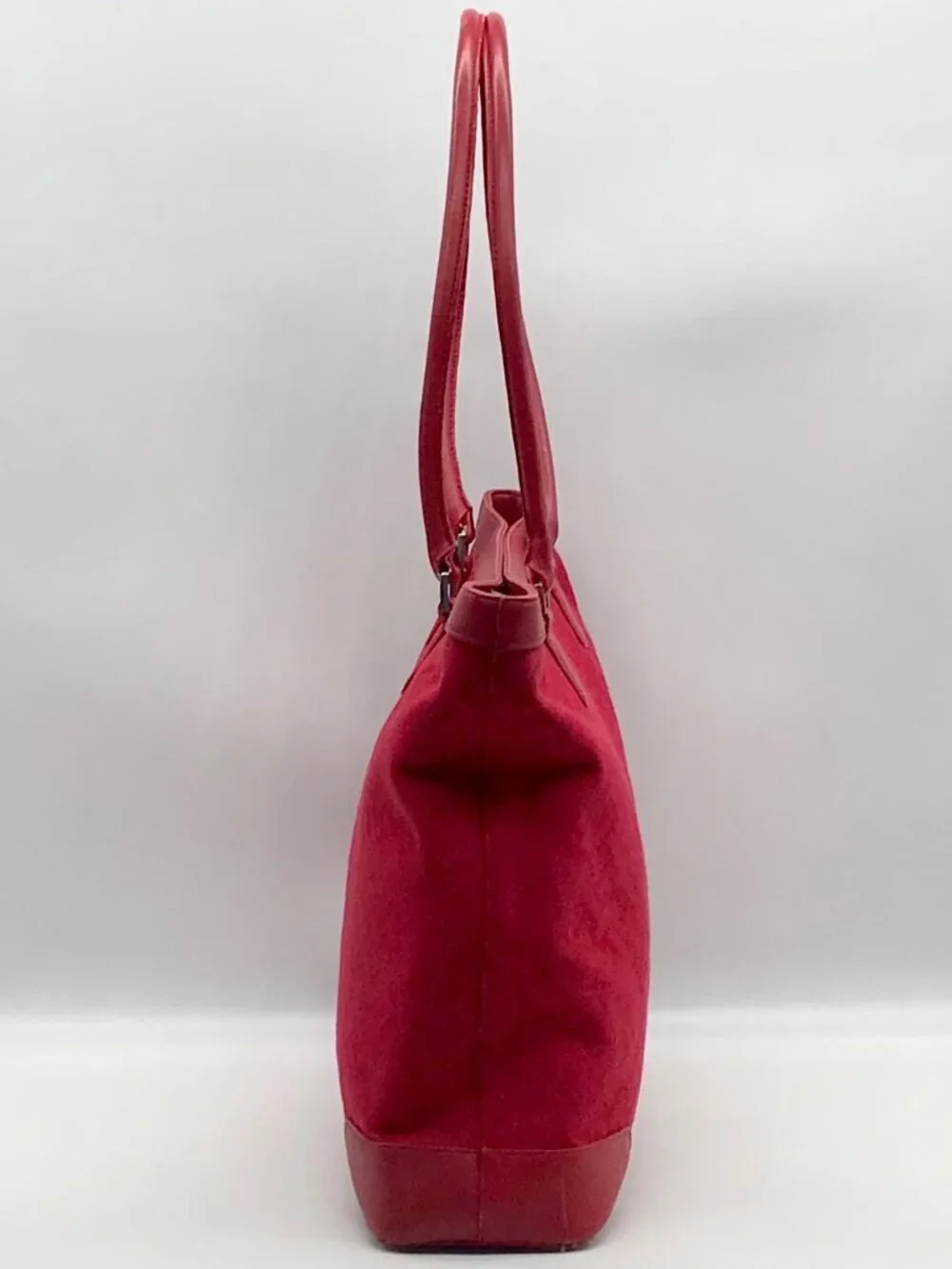 Talbots Red Monogram Canvas Tote Bag